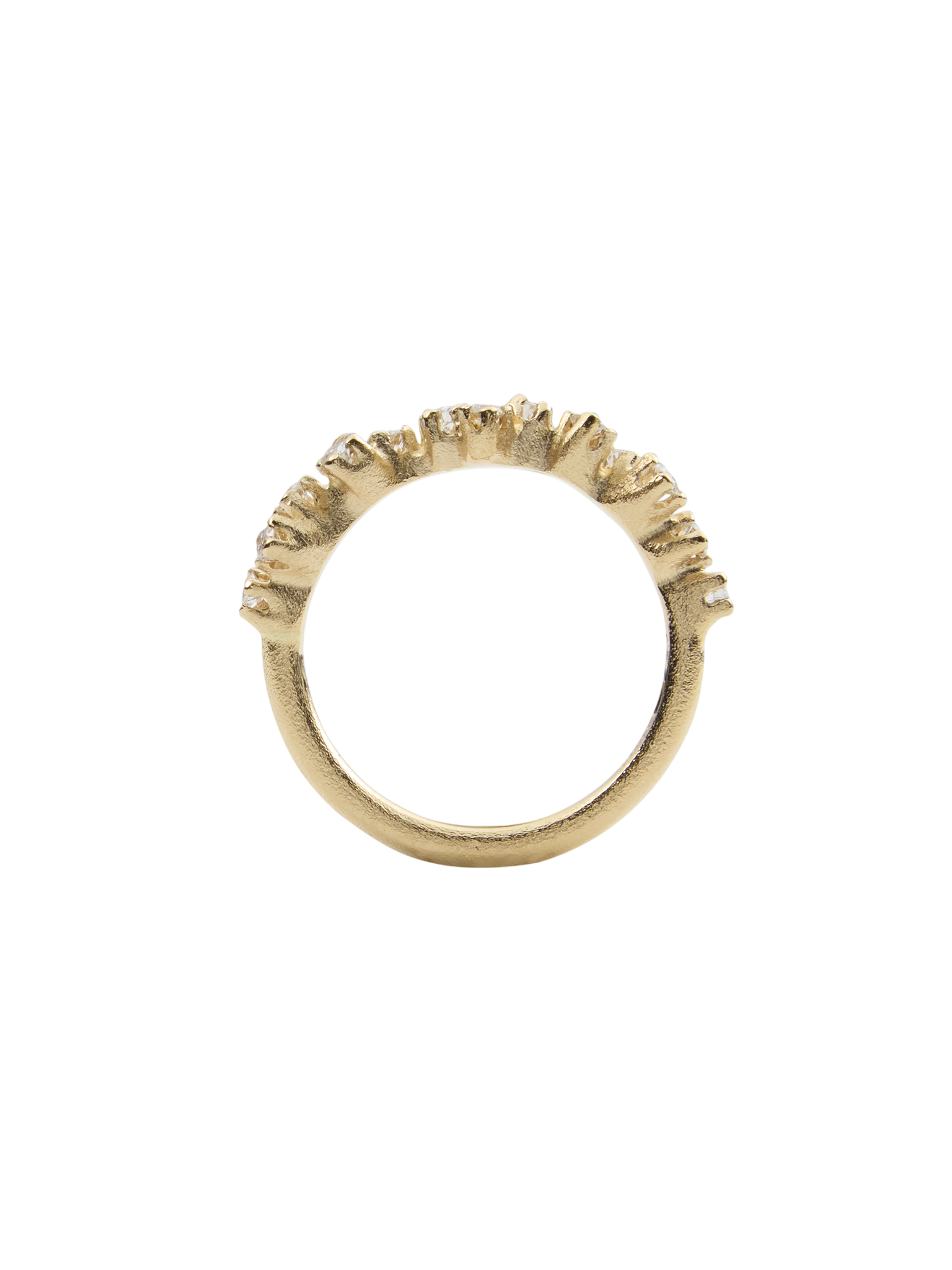 Frosty, half eternity - ring in 18k yellow gold with 0,39ct diamond (13x0,03), 2 mm